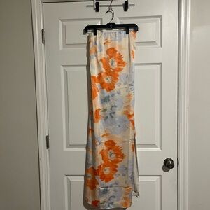 Abercrombie and Fitch Floral Maxi dress with straps - Orange & Cream